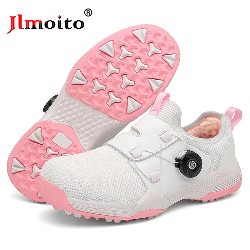 WomenWaterproofGolfShoesQuickLacingTennisShoesNonslipGolf