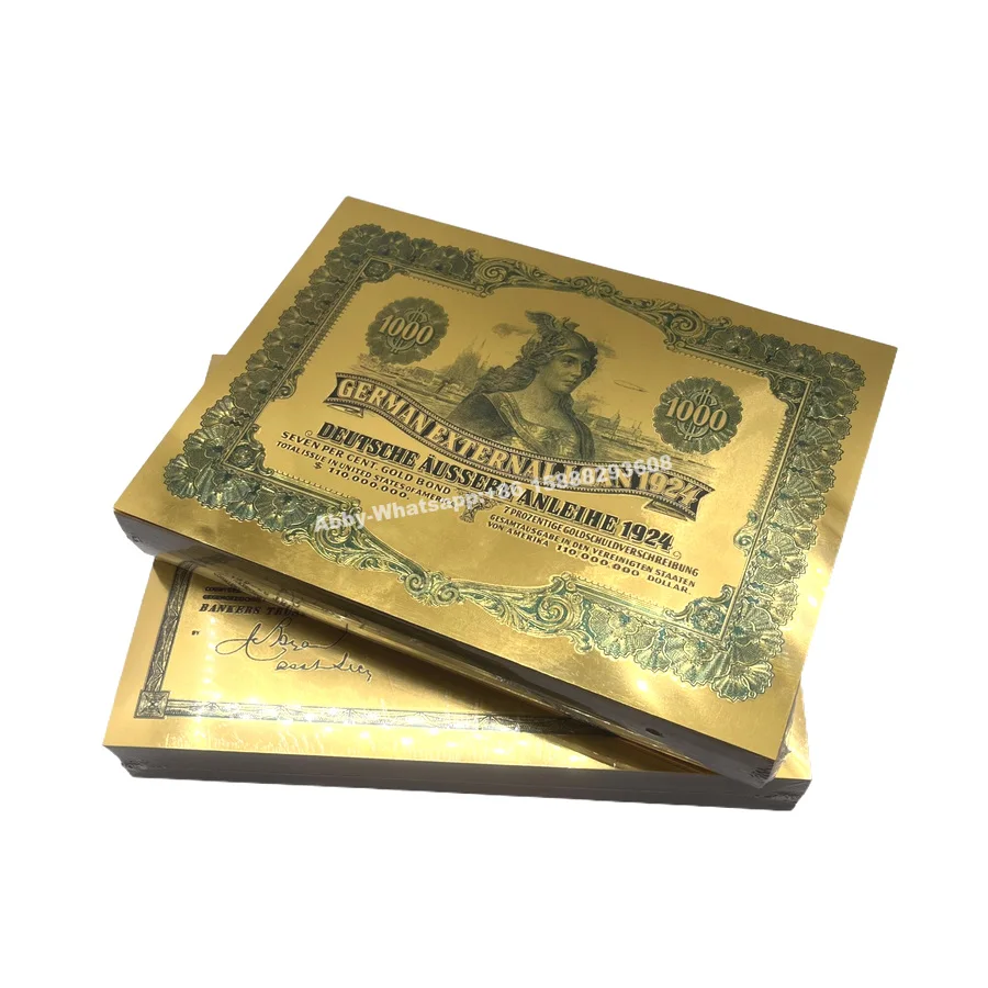 2023 New Lauch Banconota In Lamina D'Oro 1924 Legame Tedesco $1000 Dollari Nota Golden Germany Bond Euro Banconota Per Una Bella Collezione