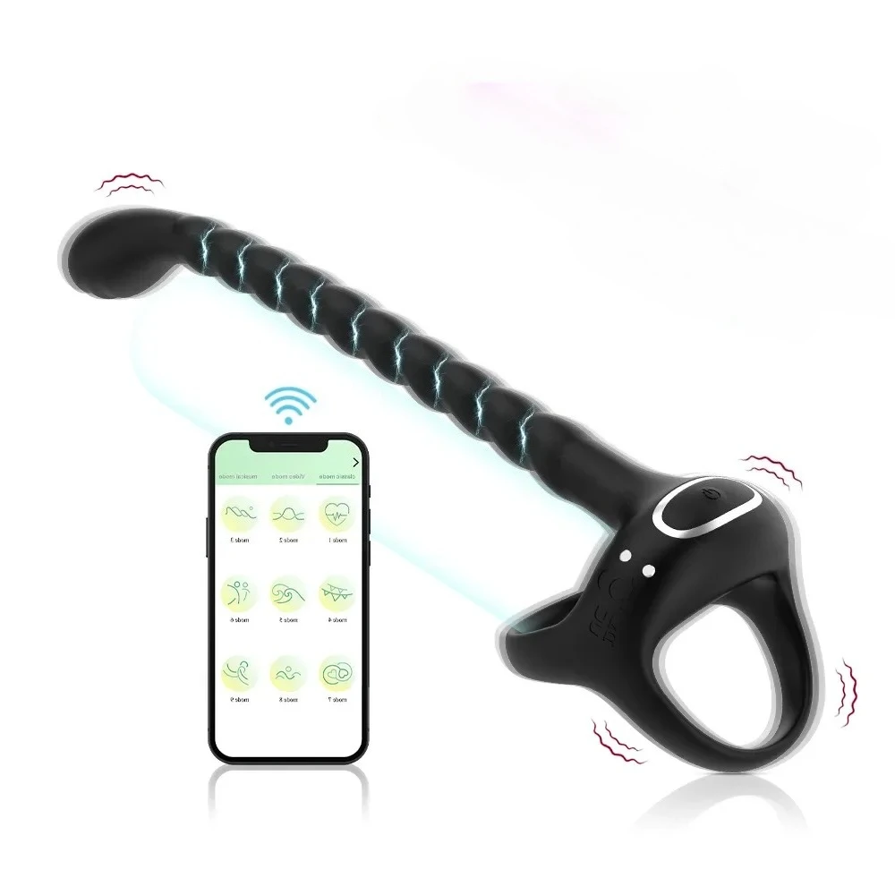 Powerful Penis Ring Anal Plug Vibrator For Man Anal Plug 3-in-1 Male Prostate Vibrating Stimulator Masturbator Adult Sex Toy 18+