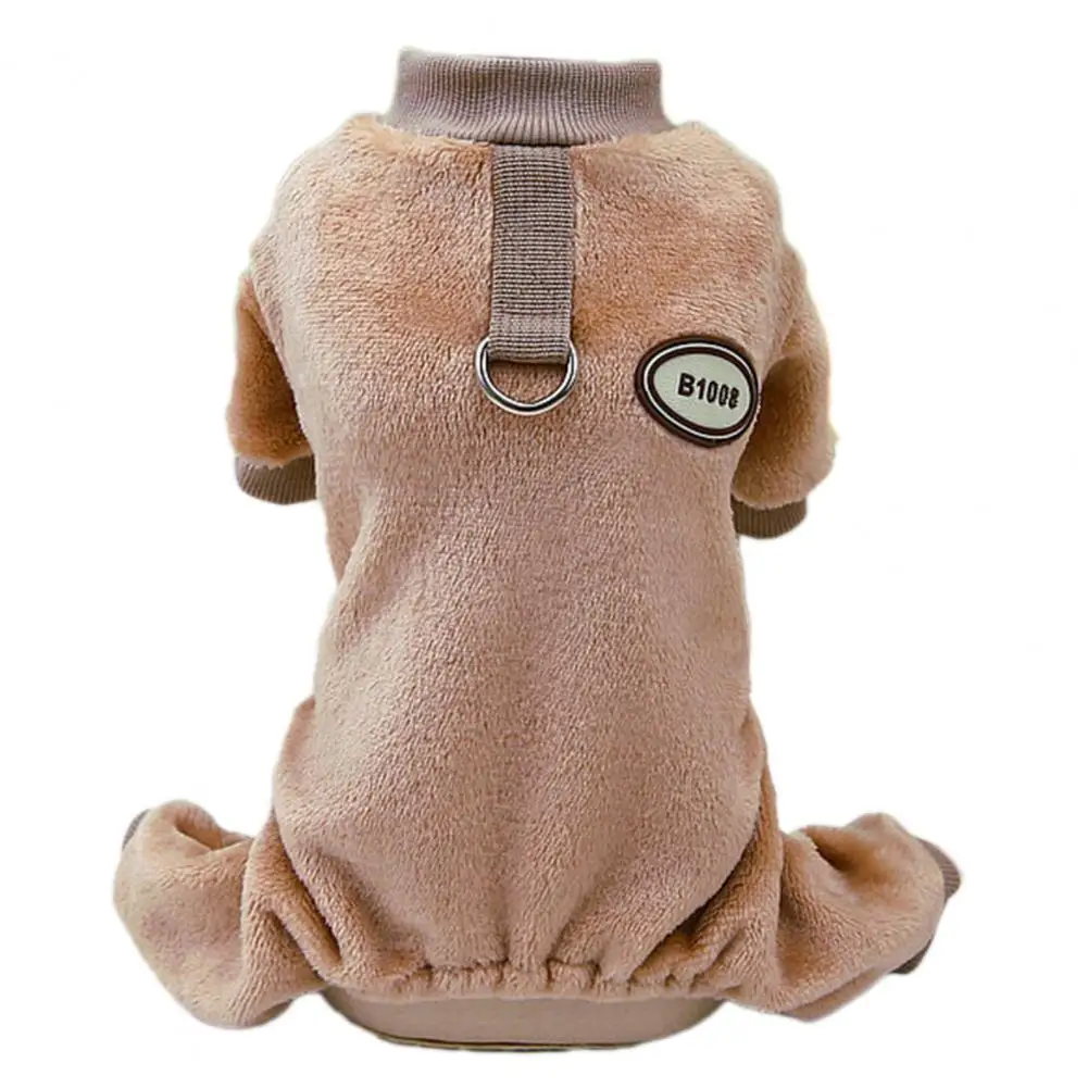 

Thick Fabric Pet Jumpsuit Fashionable Pet Jumpsuit Winter Comfort for Dogs Cats with Traction Ring Stylish Four-leg for Puppies