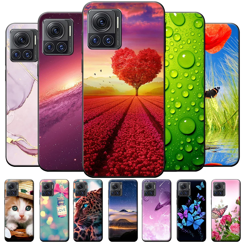 Per Motorola Moto Edge 30 Ultra Case 6.7 Pollici Fashion Black Phone Custodie Per Moto Edge 30 Ultra Silicone Cover Posteriore Paraurti Fundas