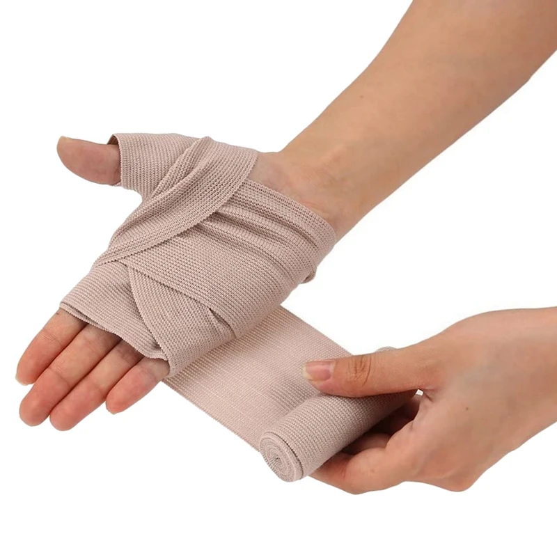 10Pcs Elastic Bandage Wrap Roll 7.5Cmx4.5M Compression Wrap With Additional Metal Clips For Ankle Support First Aid Kits