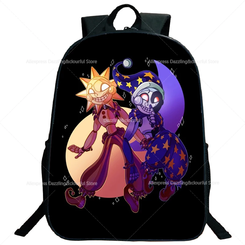 HOUOK FNAF Anime Backpack, 3-Piece Sundrop Moondrop 3D Print Set