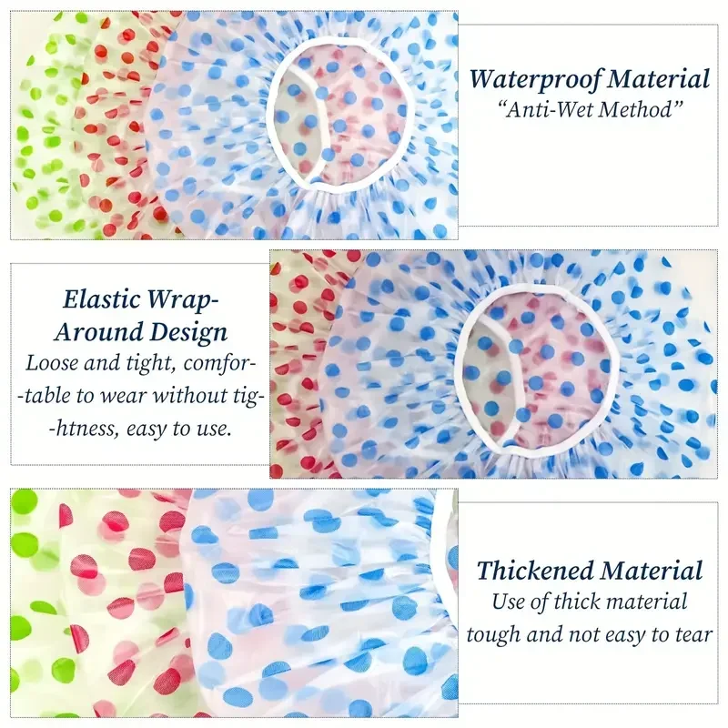 Deluxe Women's Waterproof Shower Cap with Elastic Band - Long Hair Protector and Spa Gift