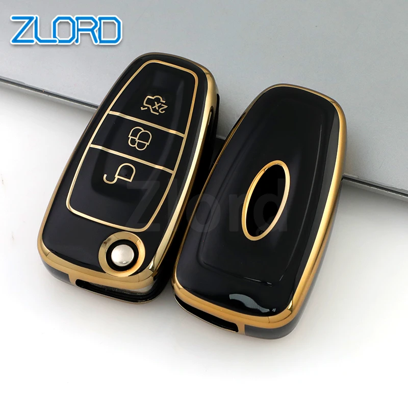 Tpu Car Folding Key Case Cover Bag Per Ford Focus C-Max S-Max Galaxy Mondeo Ranger Transit Tourneo Custom Protector