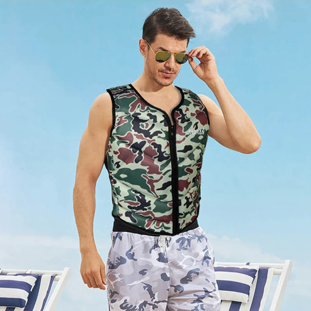 Adult Camouflage Buoyancy Lifejacket Neoprene Water Sports Portable Surfing Swimming Sailing Fishing Lifejacket