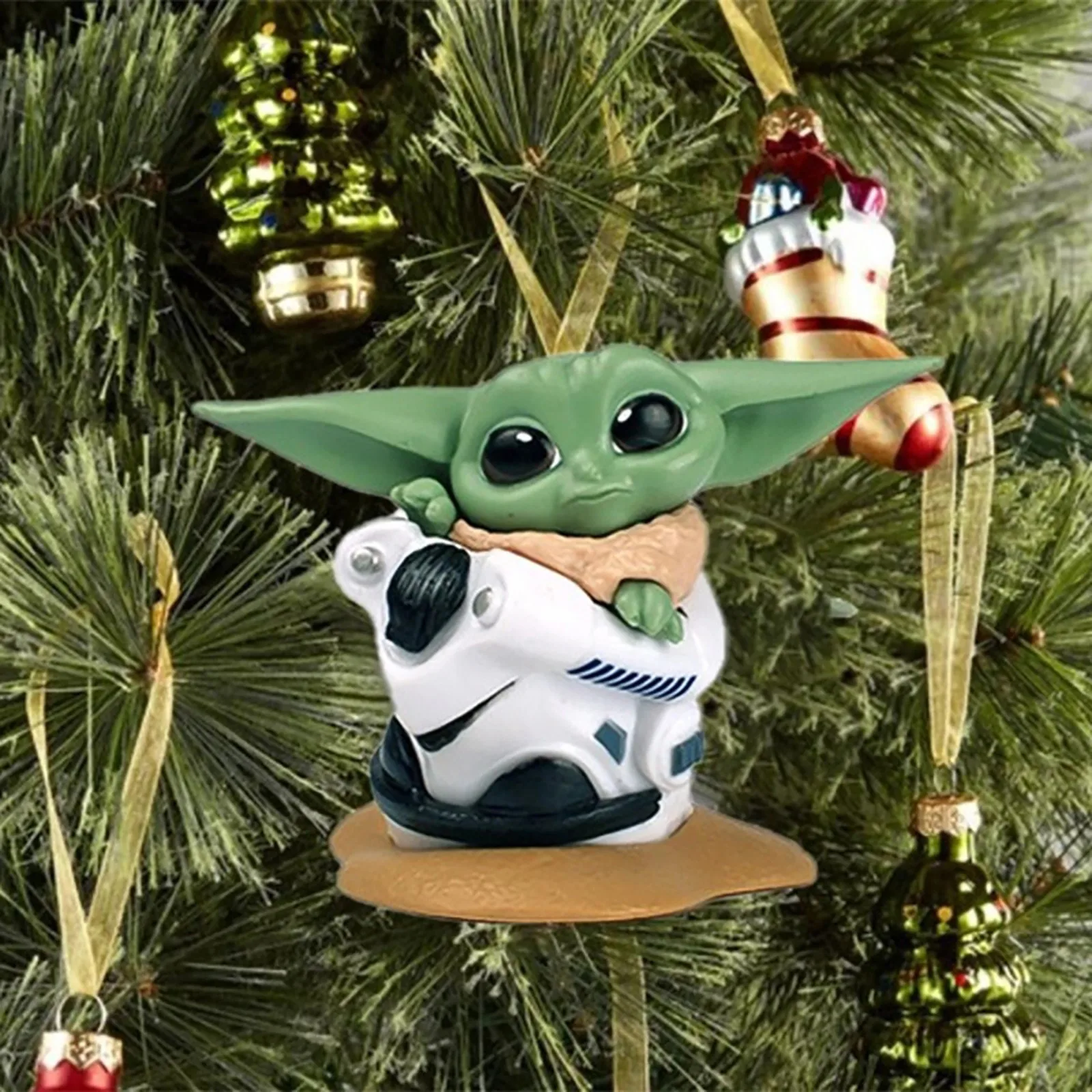 Baby Yoda niedlichen Weihnachts schmuck Star Wars Film Peripherie geräte  Modell Puppe Auto Dekoration Weihnachts baum Cartoon Anhänger Kind Geschenk