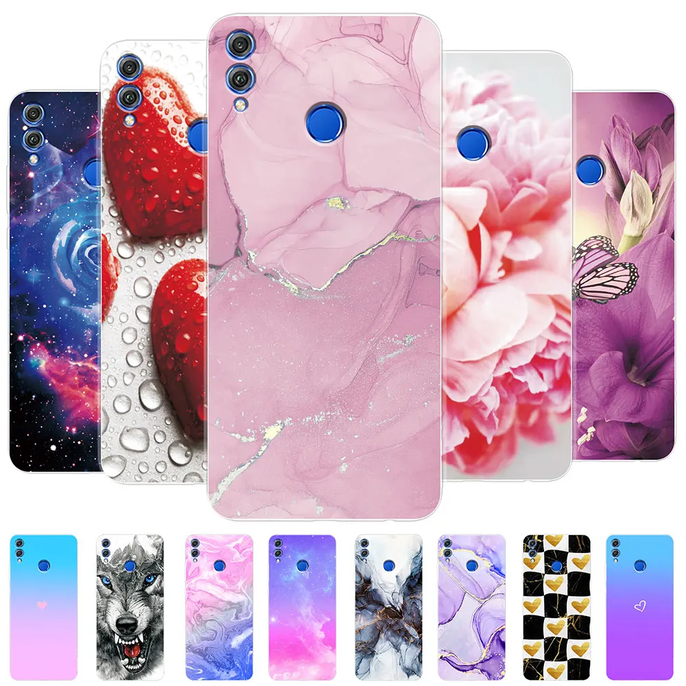 Per Honor 8X Custodia Marble Candy Custodia Trasparente Per Telefono Per Honor 8X Cover Posteriore In Silicone Per Huawei Honor 8X 8 X Paraurti Protet