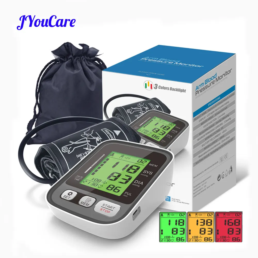 Jyoucare medical digital lcd upper arm blood pressure monitor cuffs