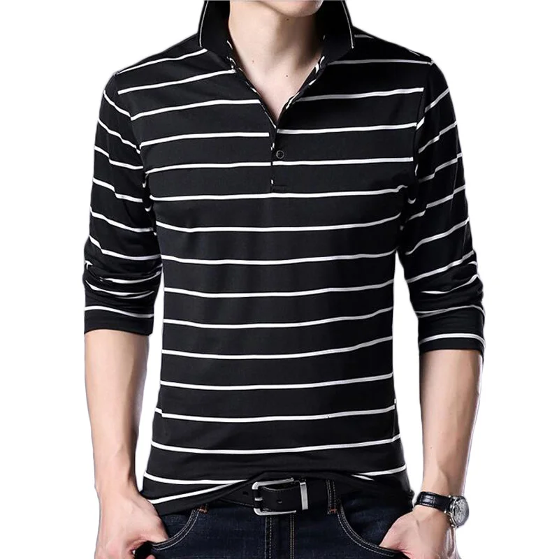 

Tee Shirt Homme Men Casual New Fashion Korean Striped T-shirt Mens Streetwear Slim Fit Breathable Cotton Tshirt Tops Shirts
