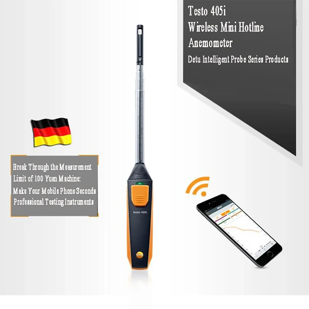 Testo 405i Handheld Thermal Anemometer High Precision Air/Wind Flow Volume Speed