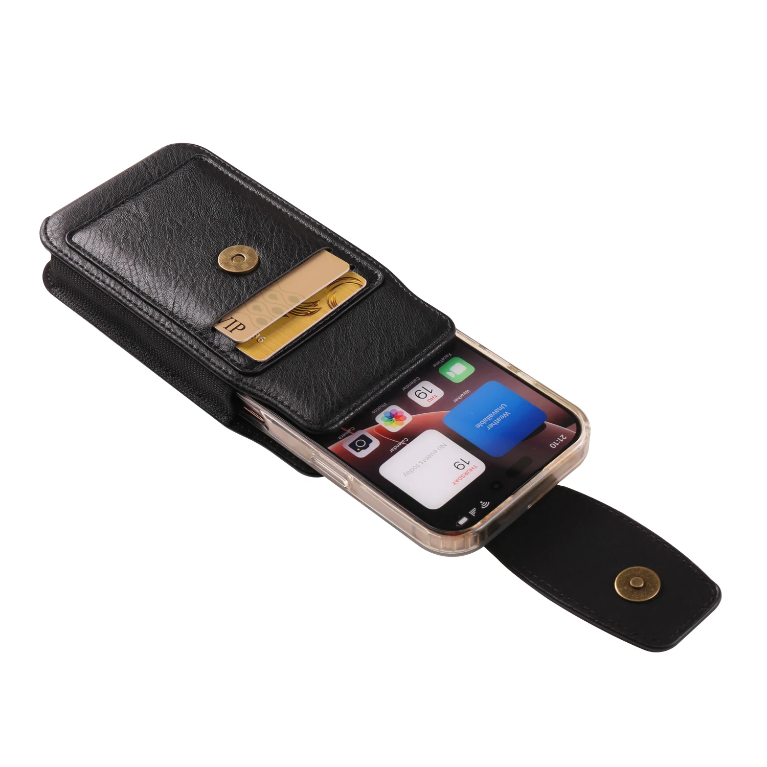 Genuine Leather Belt Clip Phone Case Holster Pouch - Men's Waist Bag