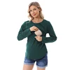 New Maternity Clothes Womens LongSleeve Crew Neck Solid Color Nursed Tops Casual T Shirt For Breastfeeding 3