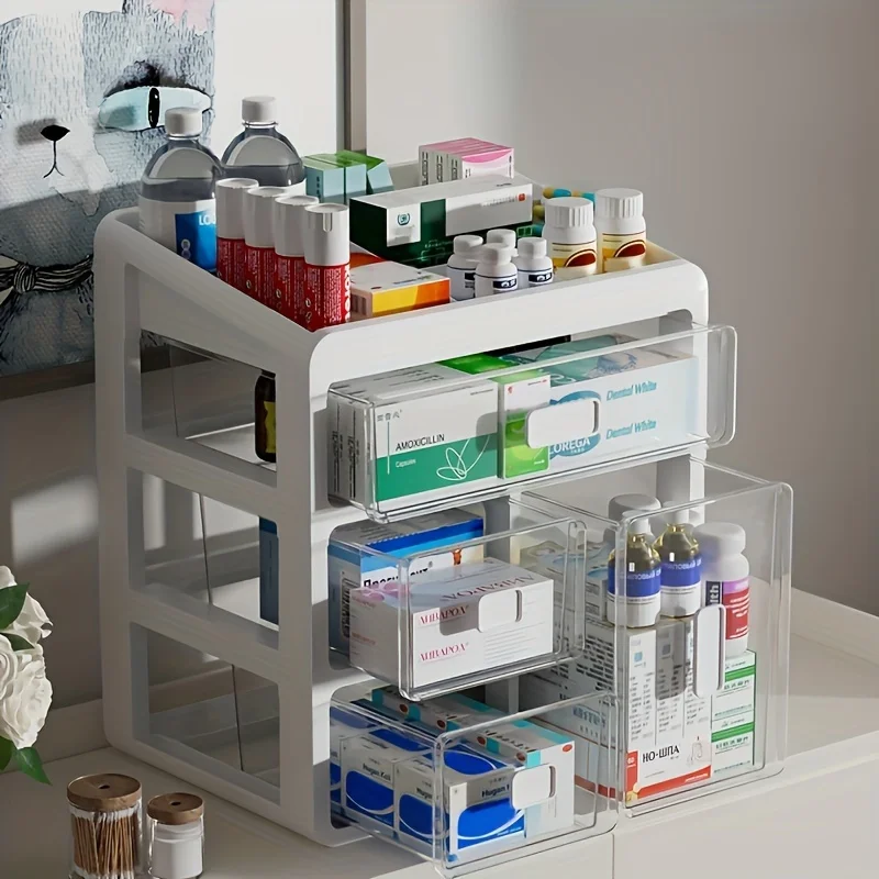 1 household medicine cabinet, home medicine manager, drawer type large-capacity medicine medical multi-purpose multi storage box