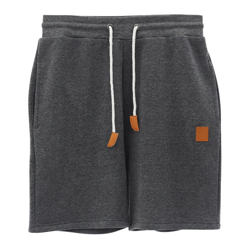 Spring summer men's leisure sports loose solid color draw rope skin straight leg quarter pants