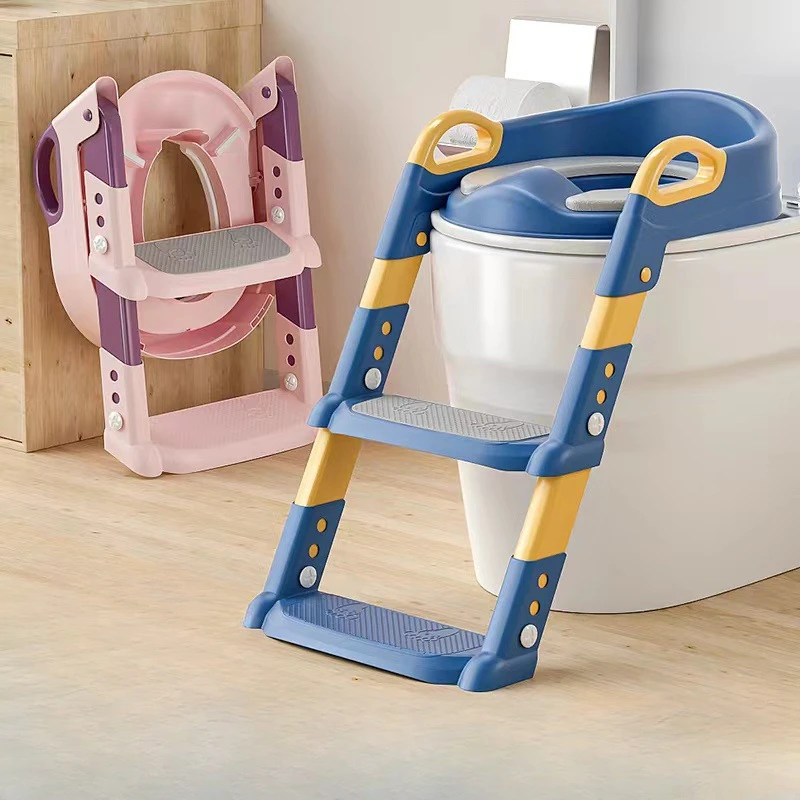 ZONEKIZ Adaptator WC para Niños con Escalera Plegable Reductor de  Aprendizaje para Baño Portátil 67,9x42,8x51,5 cm Azul