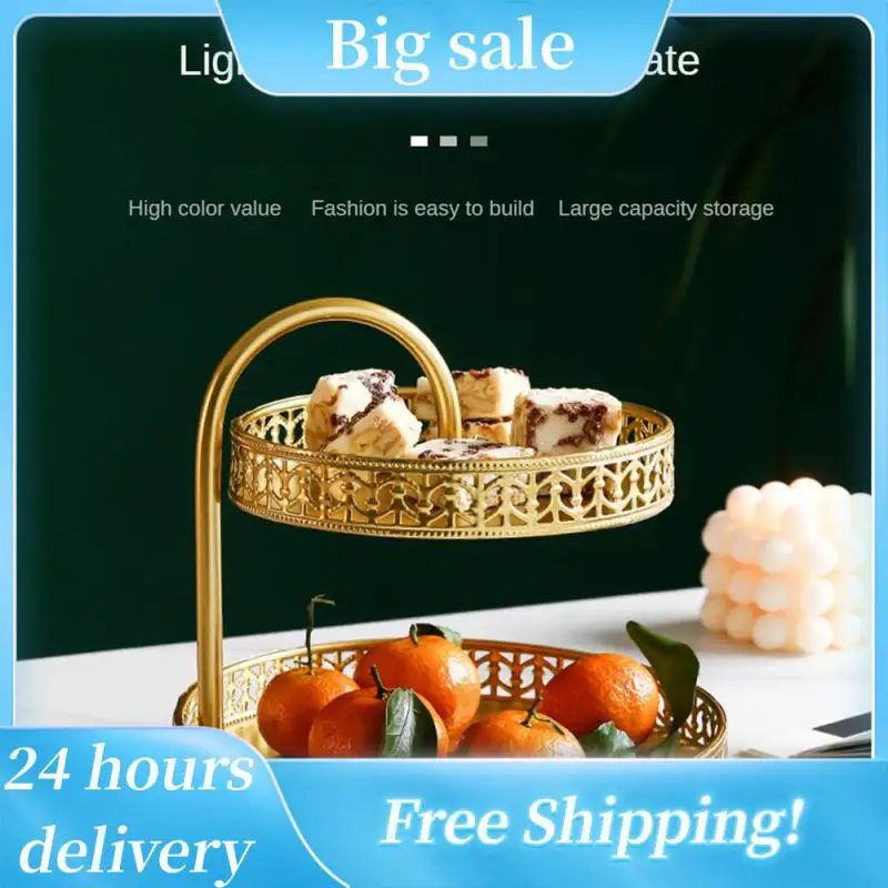 

Storage Rack Iron 2 Layer Pastry Fruit Cake Perfume Jewelry Organizer Hollow Out Bedroom Countertop Decor Gift
