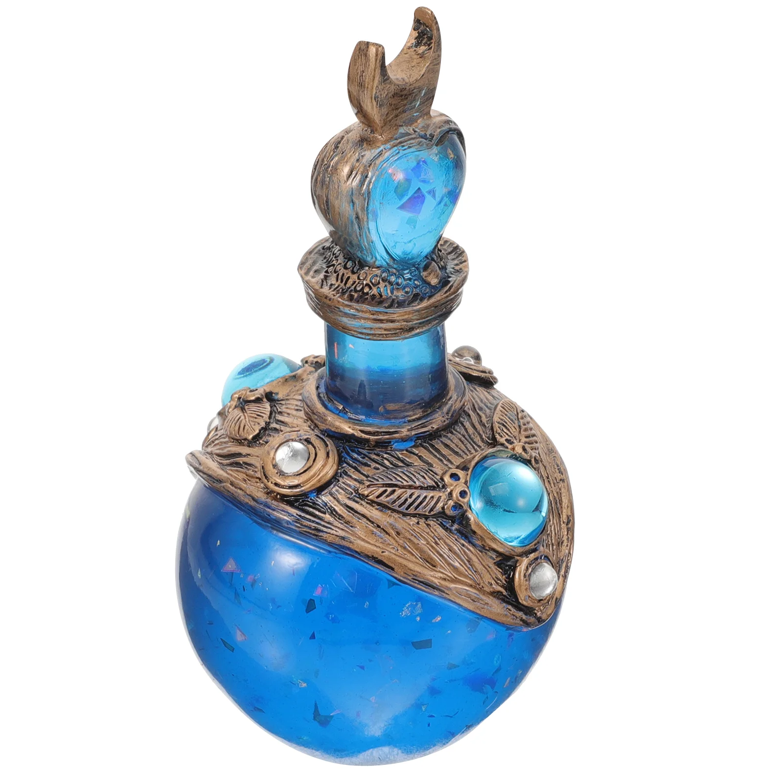 

Moon Bottle Mermaid Shiny Ornament Tabletop Resin Figurine Crafts Decoration Office