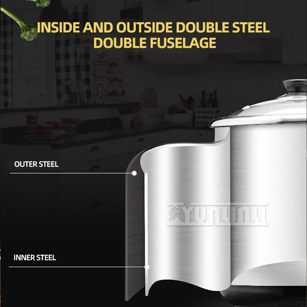 Household Multifunctional Stainless Steel Stew Pot High Capacity Electric slow cooker Home Appliances