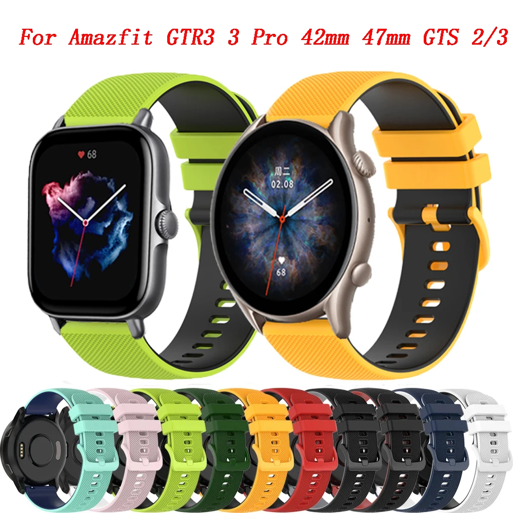 

22 20mm Silicone Band for Amazfit GTR3 3 Pro 42mm/GTS 2 3 Strap Watch Bracelet Watchband Wristband Belt Sports Watch Accessories