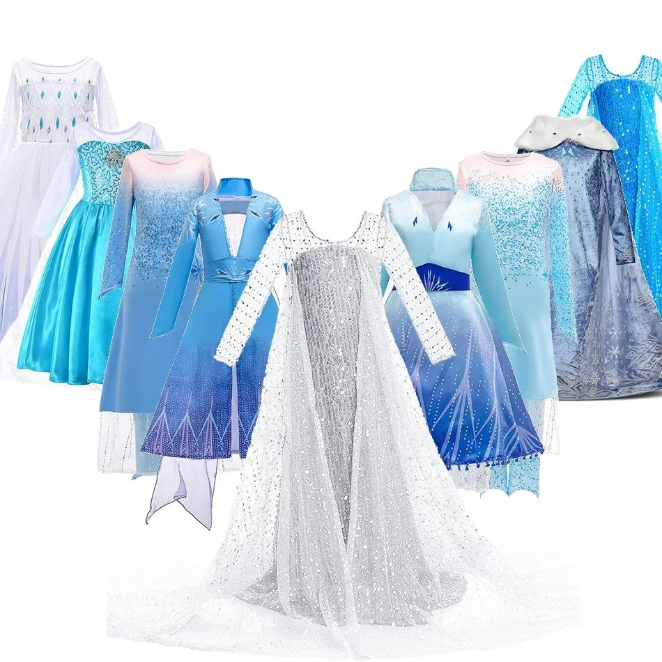 CosplayDiy Girls Princess Inspired Snow Queen Elsa Party Cosplay Costume Dress Age 3+ 
