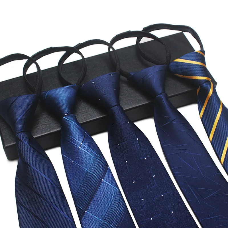 Neck Ties Men Fashion Lazy Zipper Pre-tied Paisley Floral Plaid Striped Dots Gentleman Party Dress Wedding
