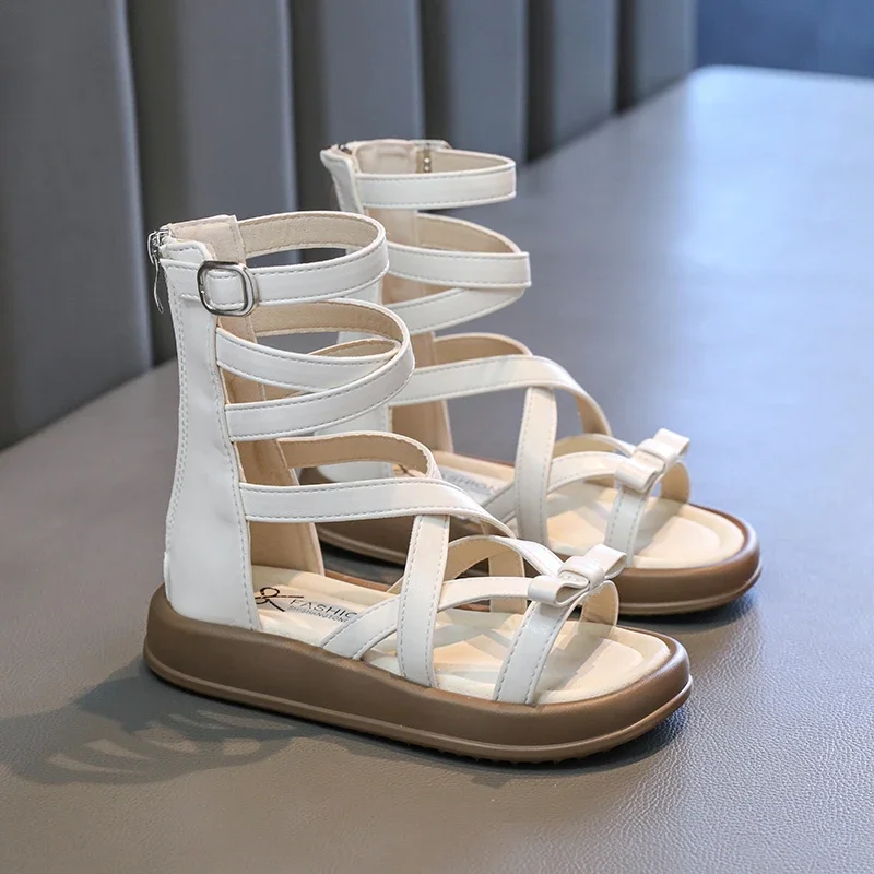 Kids Summer Gladiator Sandals Thick Bottom Woven School Shoes