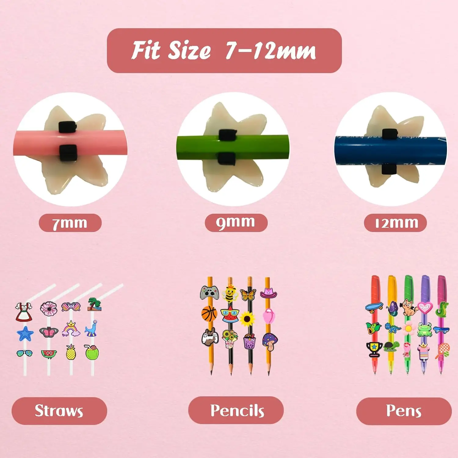 20개 무작위 다양한 장 연필 토퍼, 학교 용품, 교실 보상, 상품, 선물