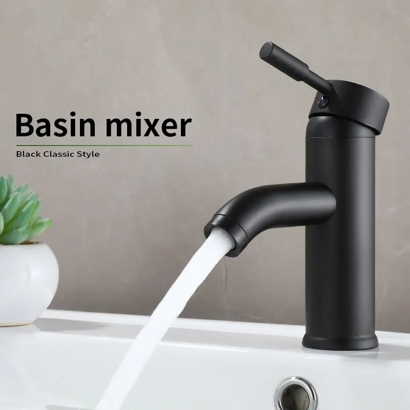 Basin Faucet Bathroom Hot Cold Water Sink Mixer Stainless Steel