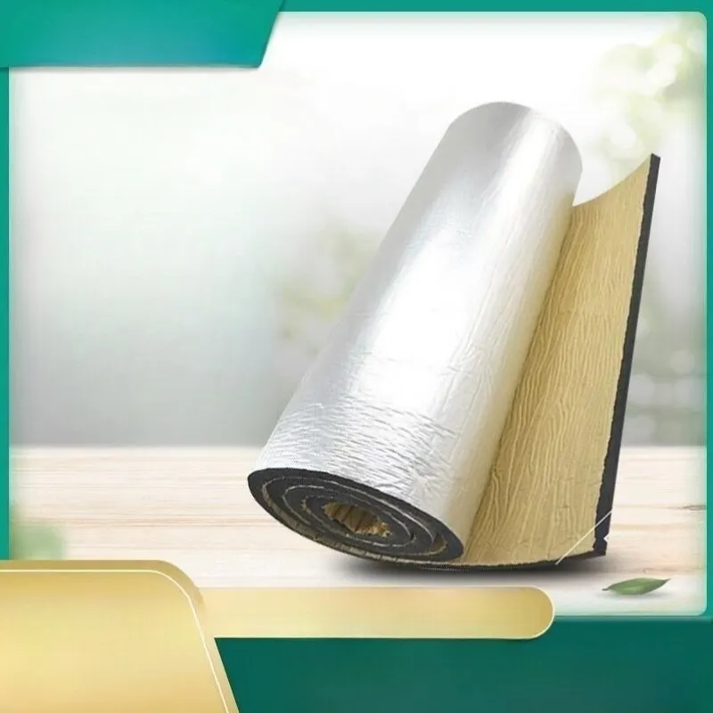 Soundproofing Cotton Sound Insulation Cotton Self Adhesive Aluminum Foil Backing Adhesive Soundproof Cotton B1 Grade Flame Retardant Insulation Cotton Roof Aluminum Foil