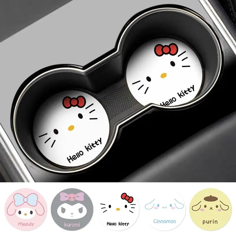 

Sanrio Hello Kitty Kawaii Coasters Car Auto Cup Holder Anti Slip Lnsert Coasters Car Decoration Fits Perfectly for Most Cups Hot