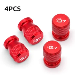 Sleek Waterproof Car Tire Valve Caps with Custom Logo Design (A Red Q7)