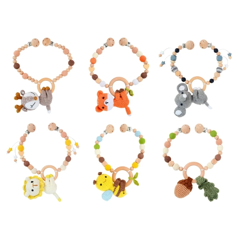 

Cartoon Animal Handmade Rattle Kid Toy Animal Handmade Toy Knit Handheld Teether