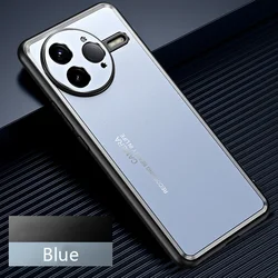 Enhanced Aluminum Alloy Sandblasted Back Plate Case with Metal Camera Protector for Poco F7 Ultra (Blue)