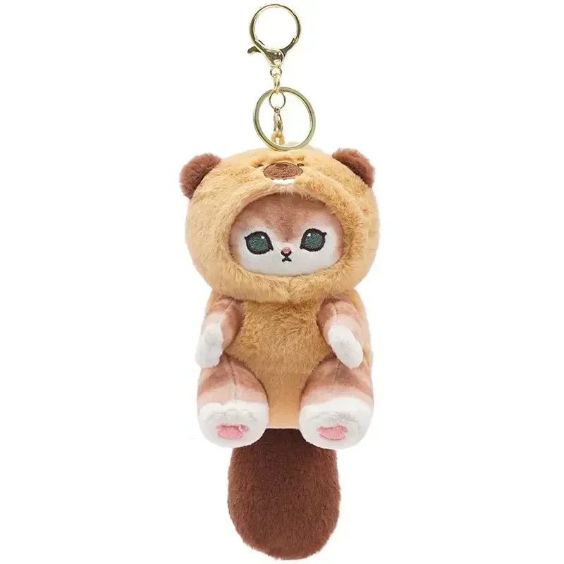 Cute dress-up Raccoon Shark Cat Plush Dolls Keychain Pendants Couple Hanging Ornaments