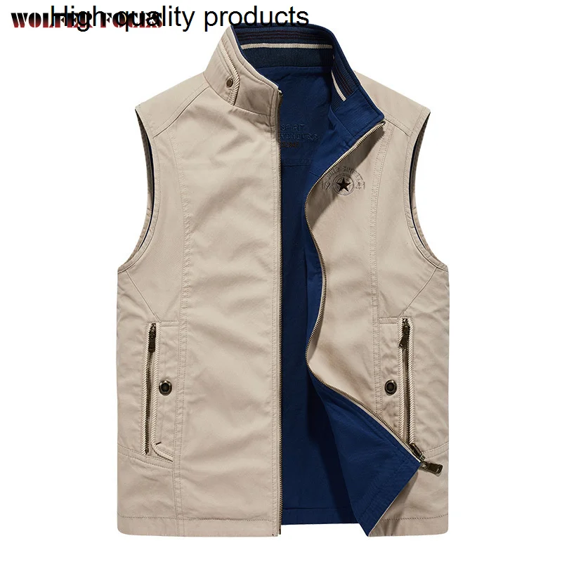 

Spring Outdoor Vest Custom Luxury Jackets 2024 Mens Bomber Camping Fashionable Bigsize Sleevelesswo Military Coats