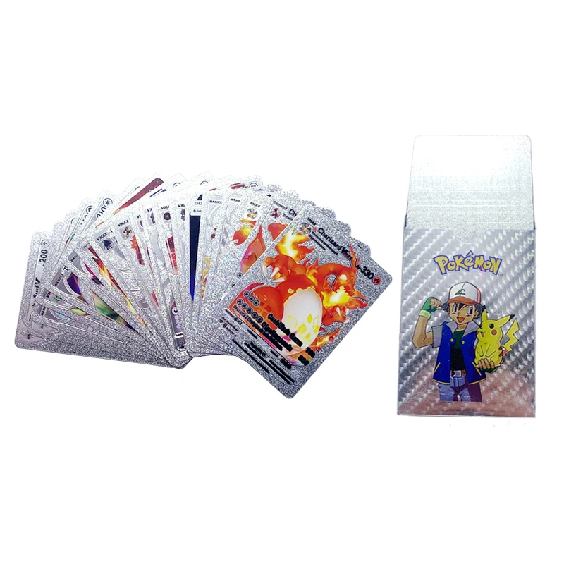 81-10 Pcs Pokemon Cards English Vmax GX Diamond Shining and Colorful Energy  Card German Spanish French Pikachu Card Kids Toys