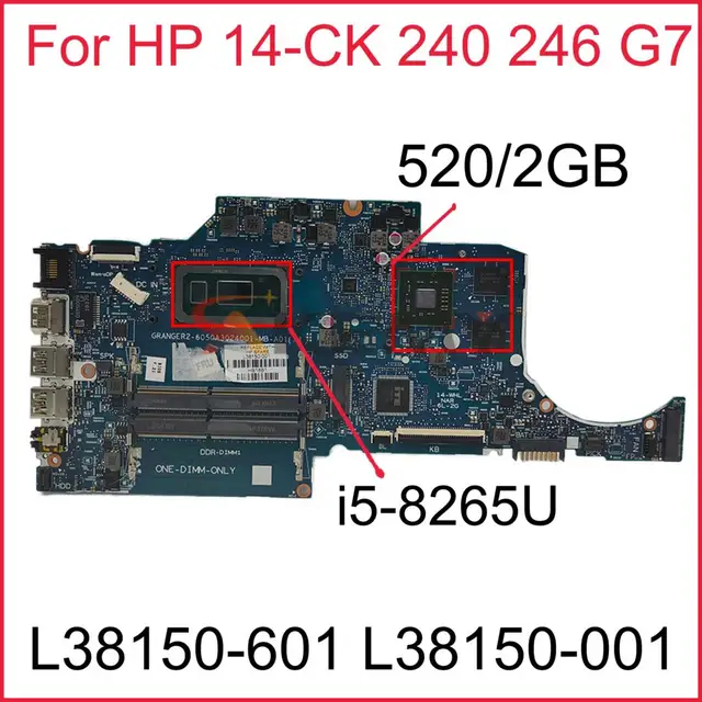 L38150-601 L38150-001 6050A3024001-MB-A01 w 520/2GB GPU i5-8265U CPU for HP Laptop 14-CK 240 246 G7 NoteBook PC Motherboard 1