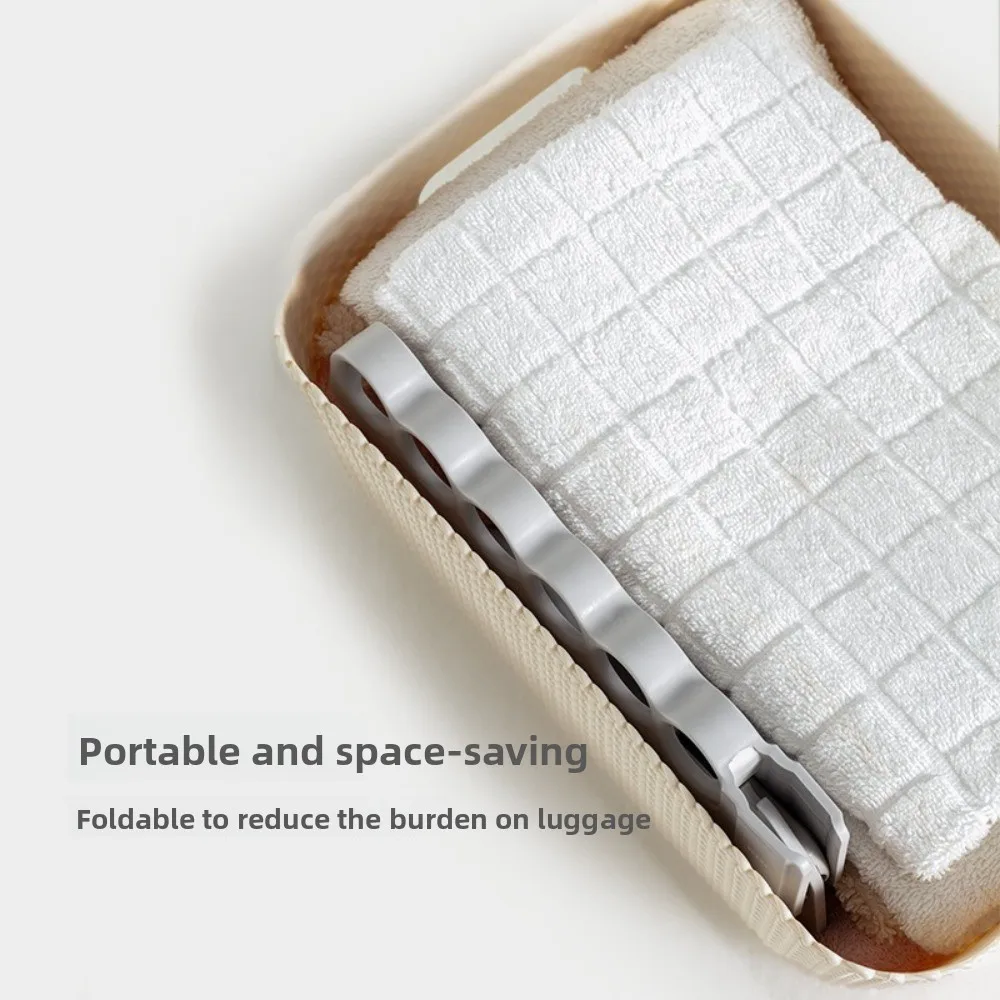 6 Hole Clothes Hanger Foldable Space Saving Clothing Organizer Plastic Lightweight Jacket Drying Rack for Outdoor Travel