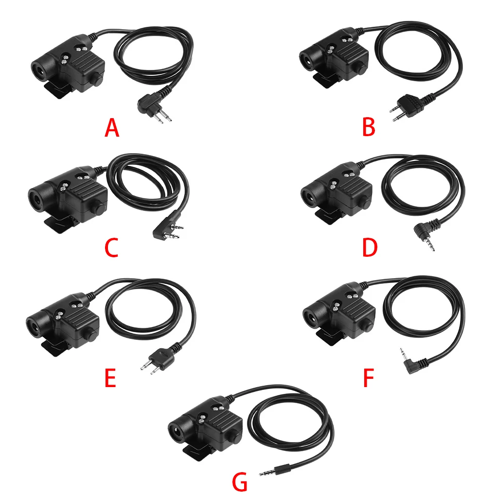 Walkie Talkie Headset Adapter NEW U94 PTT Cable Plug Military Adapter Z113 Standard Version for Walkie Talkie Motorola Kenwood TYT F8 BAOFENG 5R Radio Hunting
