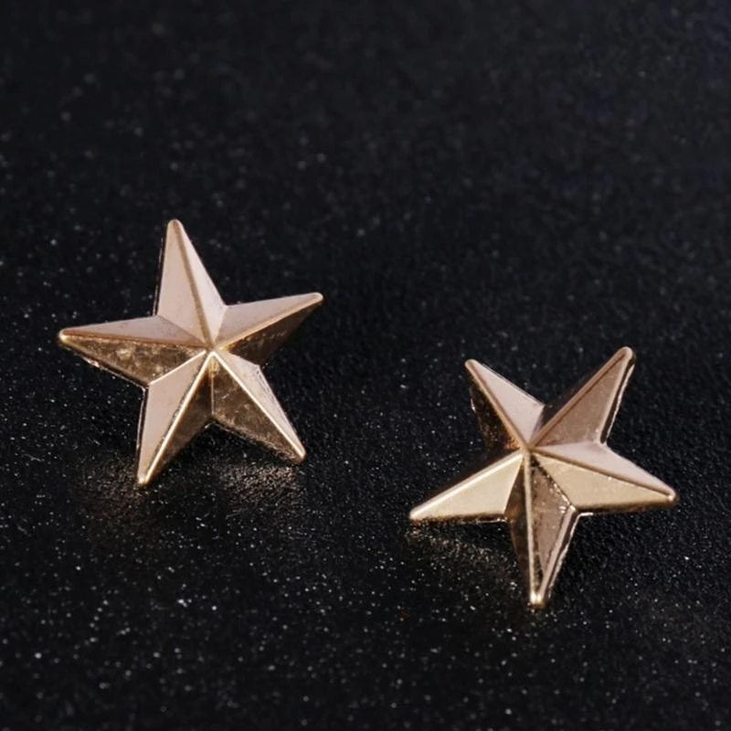 39BB 12pack Stylish Pentagrams Collar Studs Men's Advanced Brooches Fashion Brooch