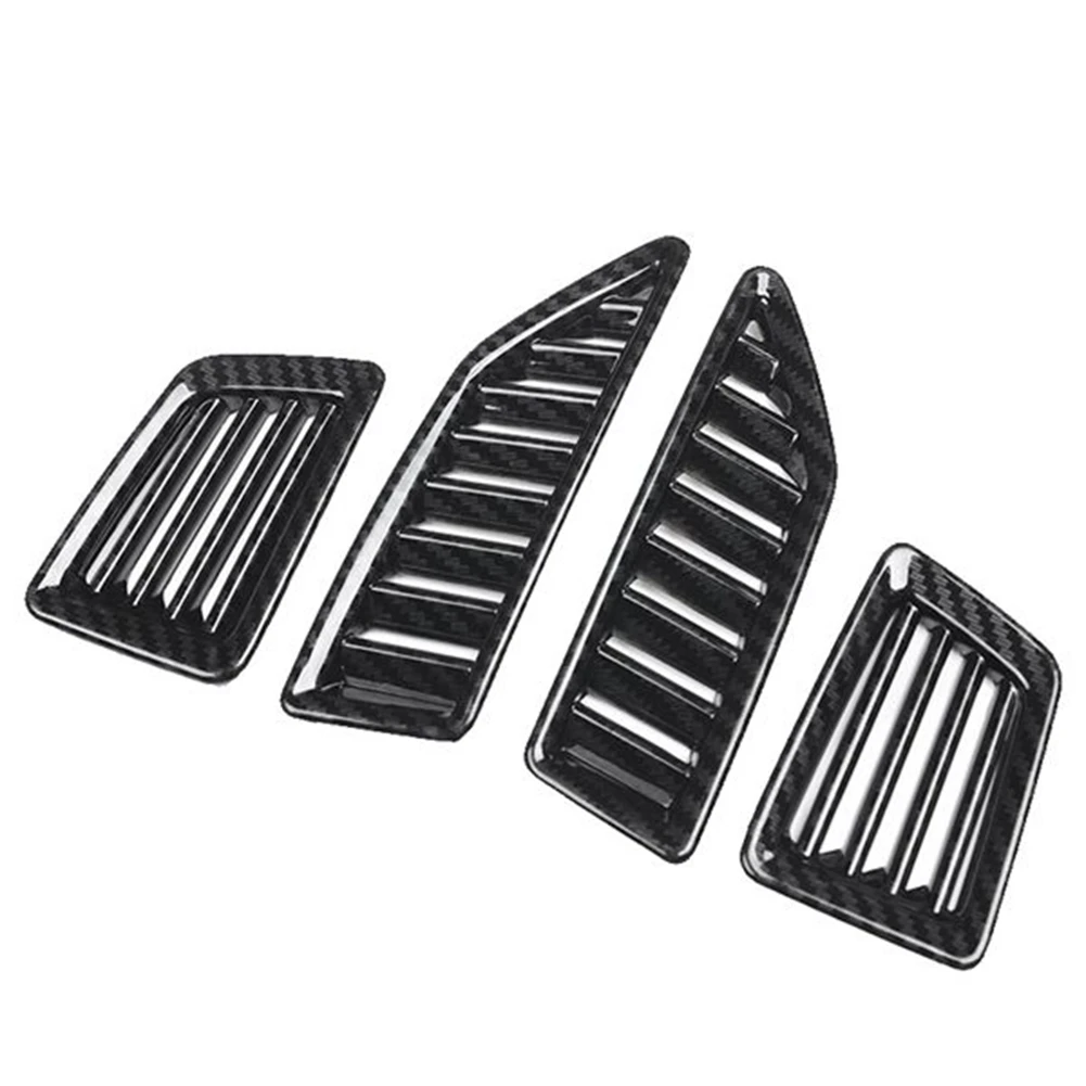 4Pcs Car Carbon Fiber Central Control Cruscotto Presa D'Aria Vent Cover Trim Frame Per Ford Ranger Wildtrak 2015-2021