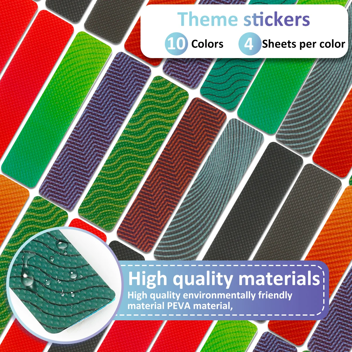 40Pcs Decompression Strip Adhesive Calm Stickers Adult Anxiety Reduction Supply Colorful Textured Stickers for Desk Computer