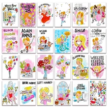 

New 5D Full Diamond mosaic Blond Amsterdam Cartoon Girl DIY Diamond painting embroidery Comic boy cross stitch Home decor E133