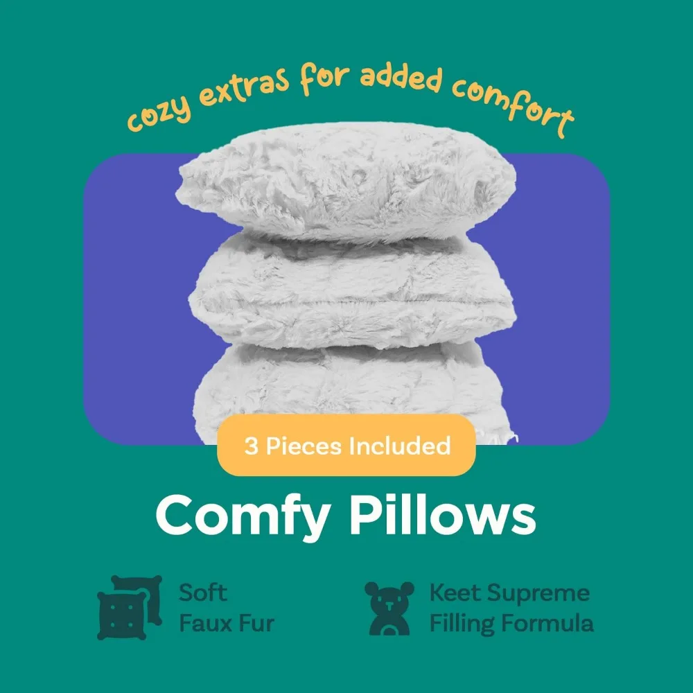 Plush Childrens Sofa with Accent Pillows, Sofa for Kids Room, Kids Sofa, Toddler Sofa with Three Fluffy Pillows 5