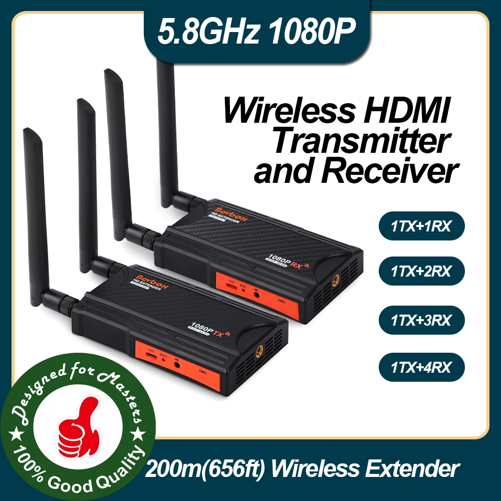 

Digital Wireless HDMI Transmitter and Receiver Full HD 1080p with HDMI Loop Output Operation Channel Change IR Passthrough