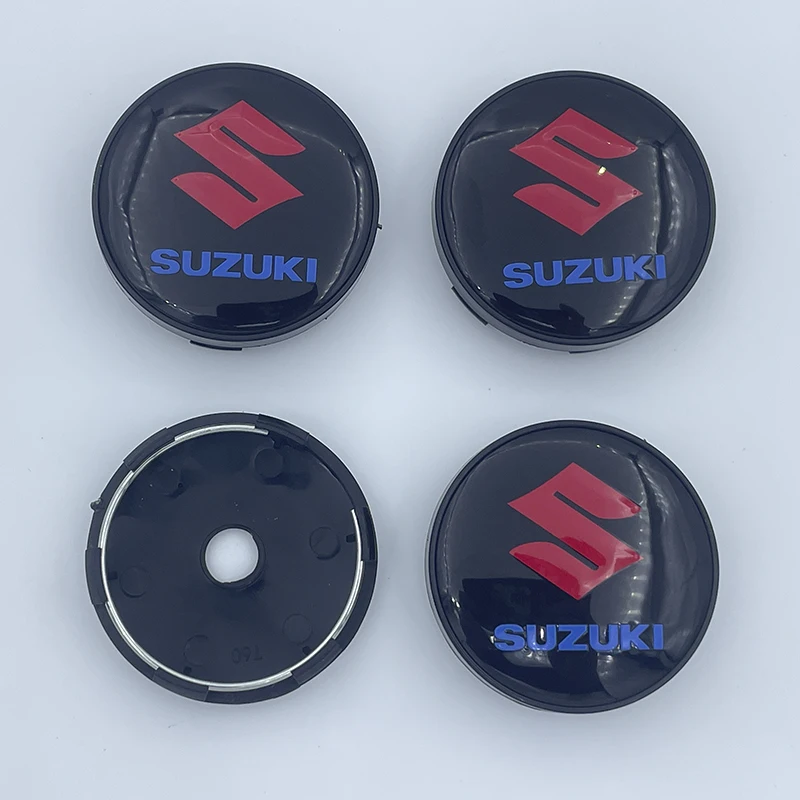 Wheel Hub Covers Wheel Hub Caps 4pcs 60mm Aluminum Car Badge Wheel Center hub Caps Covers Sticker For Suzuki Grand Vitara SX4 Swift Jimny Kizashi Liana Wagon