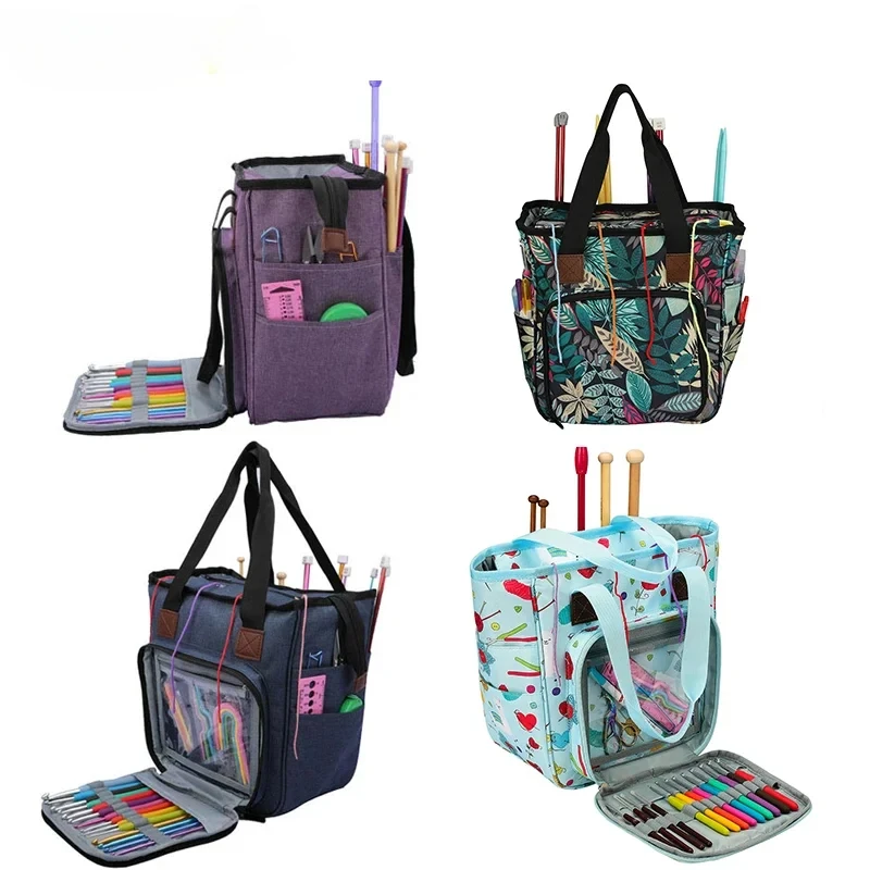 Empty Knitting Storage Bag Crochet Bag For Knitting Needles And DIY Needle Arts Craft Yarn Crochet Hook Sewing Tools