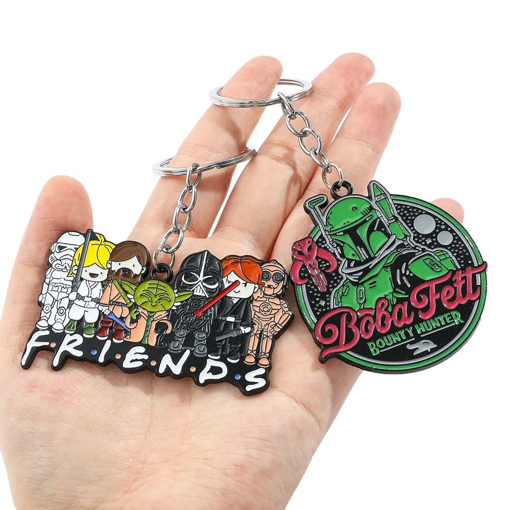 Portachiavi Star Wars Disney Cartoon Figure Darth Vader Master Yoda Metal Badge Ciondolo Portachiavi Portachiavi Accessori Gioielli Regalo