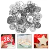 50 Pcs Stainless Steel Number Plate Key Labels with Rings Tags Round Hanging for Luggage Metal Numbered Keyring 6